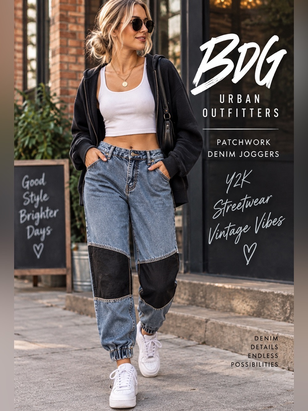 BDG Urban Outfitters Patchwork Denim Jogger Jeans Size 28 NWT Y2K